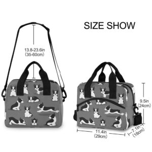 Glaphy Boston Terrier Dog Animal Lunch Bag Insulated Lunch Box Food Container Meal Prep Cooler Handbag for School Office Outdoor Picnic