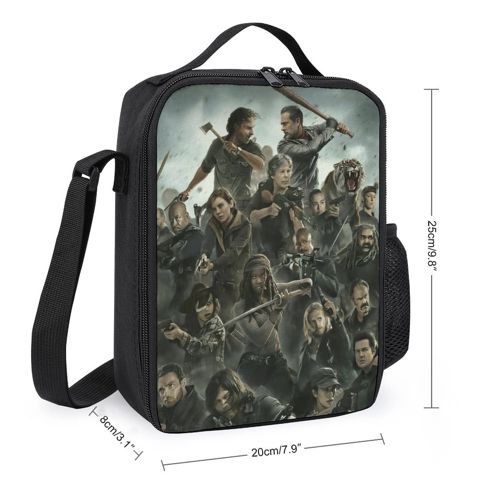 Waterproof Carrying Thermal Lunch Tote The Apocalyptic Walking Horror Drama Dead Lunch Bag lunch Bags Warm Organizer for Outdoors Lunch Box with Adjustable Shoulder Strap