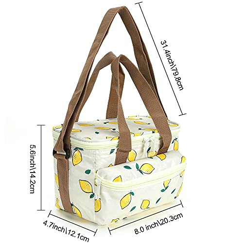 Vomgomfom Lunch Bag Box with Adjustable Shoulder Strap - Portable Lunch Bag, Foldable Lunch Bag for Travel