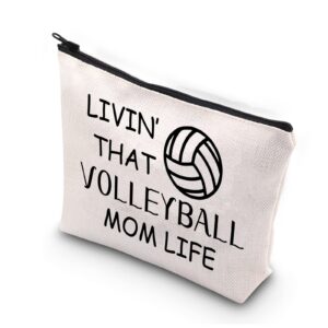 bdpwss volleyball mom gift volleyball player gift volleyball sport lover gift living that volleyball mom life volleyball theme zipper pouch (mom life volleyball)
