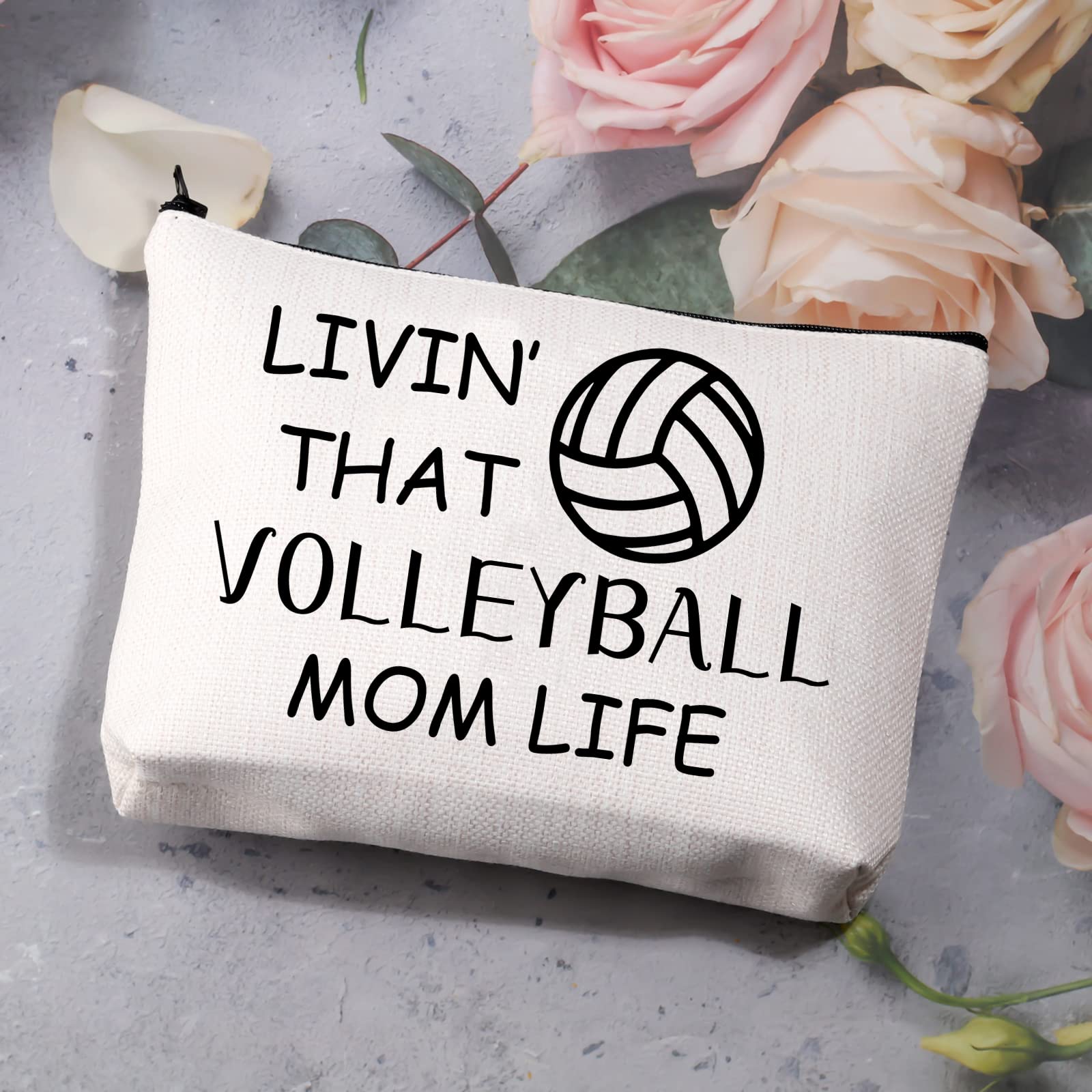 BDPWSS Volleyball Mom Gift Volleyball Player Gift Volleyball Sport Lover Gift Living That Volleyball Mom Life Volleyball Theme Zipper Pouch (Mom life volleyball)