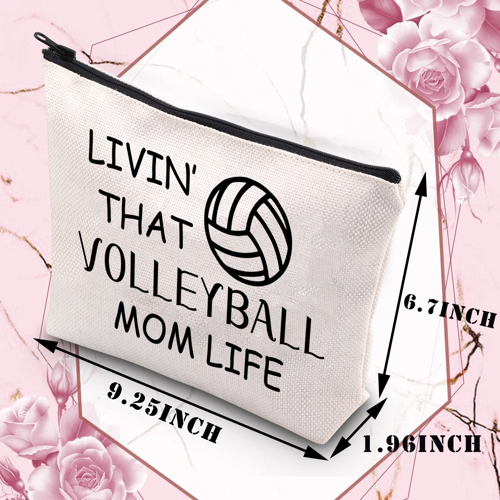 BDPWSS Volleyball Mom Gift Volleyball Player Gift Volleyball Sport Lover Gift Living That Volleyball Mom Life Volleyball Theme Zipper Pouch (Mom life volleyball)