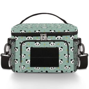 bisibuy Cute Panda Lunch Box for Men Women Insulated Loncheras Para Mujer Hombres Meal Prep Tote Bag for Adult Work, Camping, Picnic, Travel