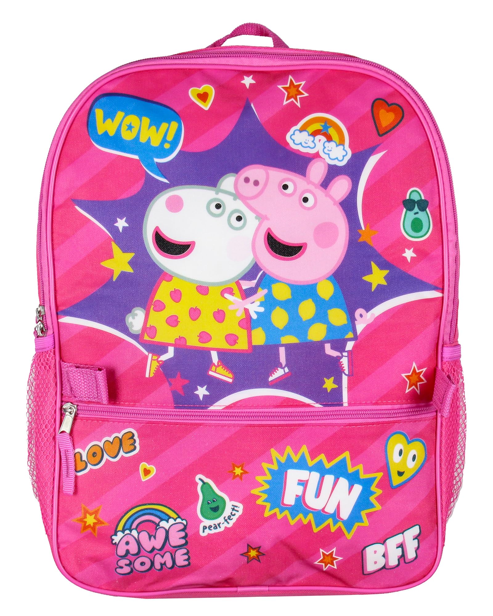 Peppa Pig School Travel Backpack Set For Girls With Detachable Insulated Lunch Box