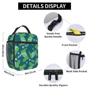 Oplp Crocodiles Lunch Bag Lunch Box Insulated Meal Bag Food Container for School Work Picnic Travel