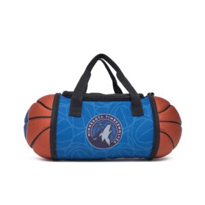 maccabi art official minnesota timberwolves collapsible insulated basketball lunch bag, 13.4” x 5.75” x 5.75”