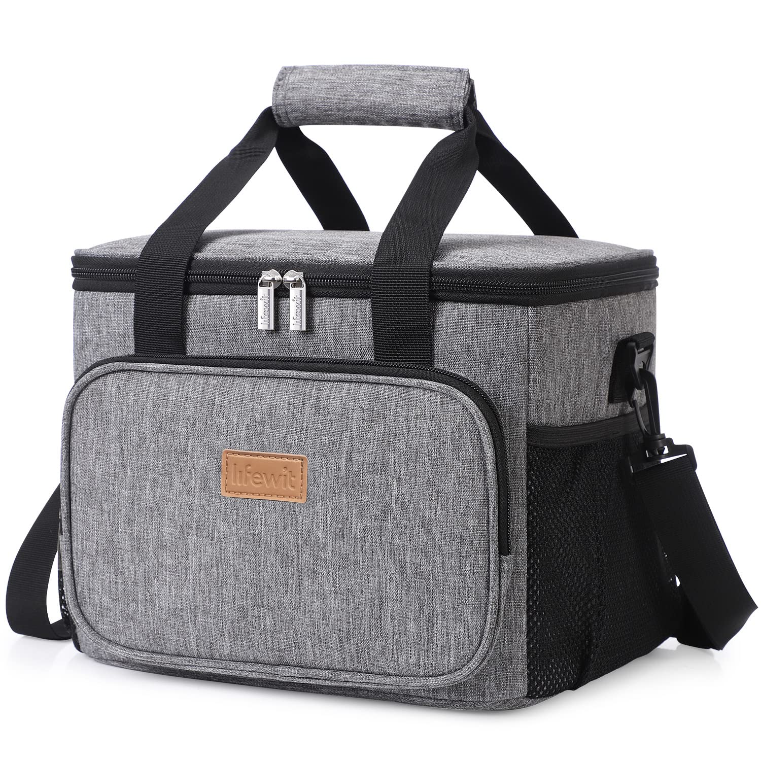 Lifewit Large Lunch Bag Soft Cooler Bag Cooling Tote for Adult Men Women, 15L/24L, Grey