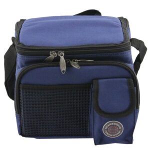 Transworld Durable Deluxe Insulated Lunch Cooler Bag (Many Colors and Size Available) (9" x 7" x 8", Navy)