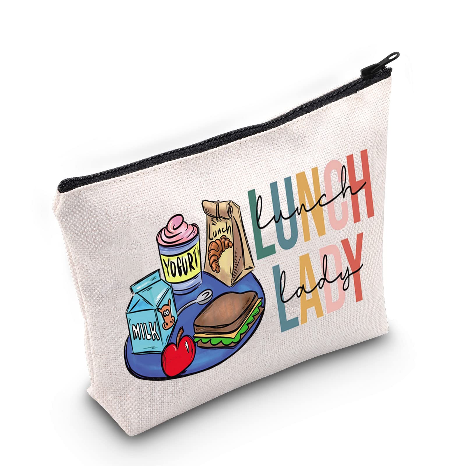 WZMPA Lunch Lady Cosmetic Makeup Bag School Lunch Lady Appreciation Gift Zipper Pouch Bag For Cafeteria Worker School Lunch Server Gift (Lunch Lady)