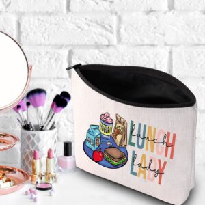 WZMPA Lunch Lady Cosmetic Makeup Bag School Lunch Lady Appreciation Gift Zipper Pouch Bag For Cafeteria Worker School Lunch Server Gift (Lunch Lady)