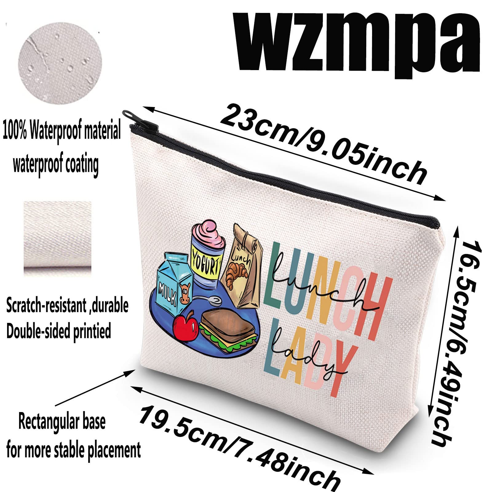 WZMPA Lunch Lady Cosmetic Makeup Bag School Lunch Lady Appreciation Gift Zipper Pouch Bag For Cafeteria Worker School Lunch Server Gift (Lunch Lady)