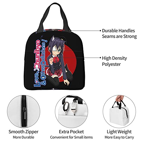 BEGOAT Love Chunibyo Other Delusions Lunch Bag Manga Printed Waterproof Tote Bag Insulated Lunch Box Business Trip Picnic Beach Fishing Work