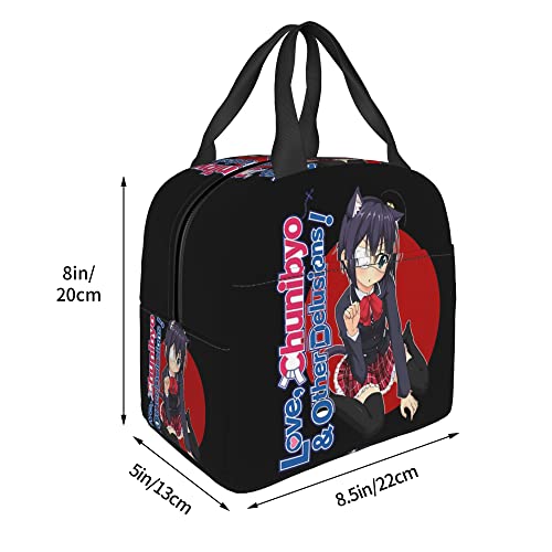 BEGOAT Love Chunibyo Other Delusions Lunch Bag Manga Printed Waterproof Tote Bag Insulated Lunch Box Business Trip Picnic Beach Fishing Work