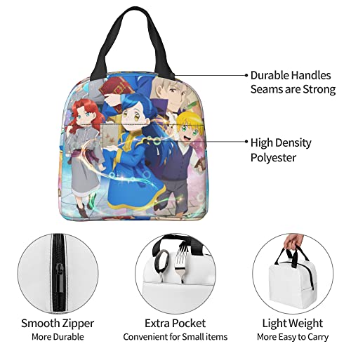 BEGOAT Ascendance Of A Bookworm Lunch Bag Manga Printed Moisture-Proof Tote Bag Insulated Lunch Box Shopping Picnic Beach Fishing Work