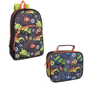 Truck Backpack with Lunchbox for Boys, Child's Backpack and Lunch Bag Set