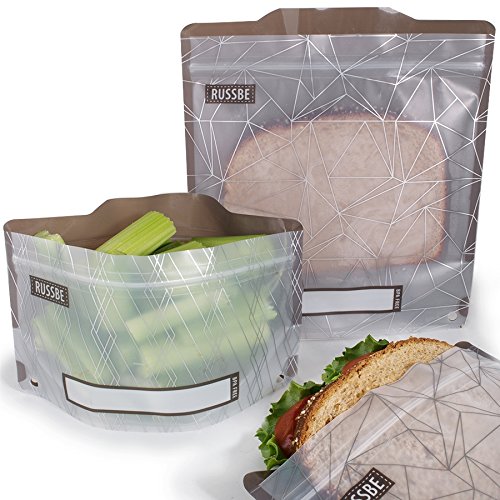 Russbe Reusable Snack & Sandwich Bags, Brown