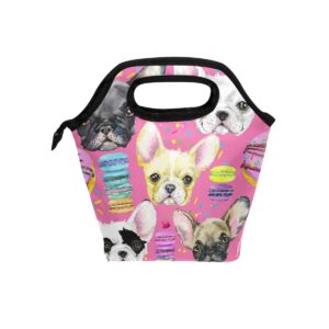 lunch bag animal dog french bulldog insulated reusable lunch box portable lunch tote bag meal bag ice pack for boys girls adult women2