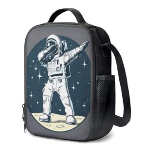 PrelerDIY Astronaut Lunch Box Food Bag Picnic Pouch Insulated Lunch Bag for Teenage Boys Girls School Beach