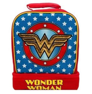 upd wonder woman light-up lead-free dual-chamber lunch tote bag box w/ lights