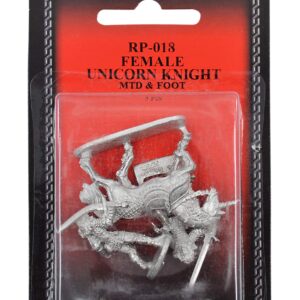 IRON WIND METALS 3 Piece Female Unicorn Knight Set - 100% Lead-Free Pewter - Classic Fantasy Miniatures for 28mm Table Top Games - Made in USA - RAL Partha Miniatures