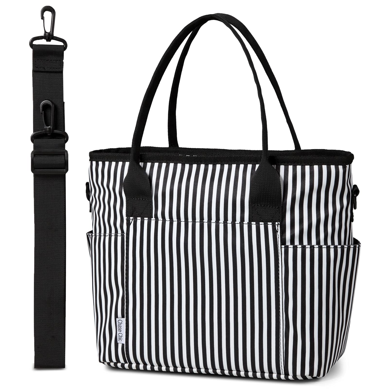 Lunch Bag for Women, ChaseChic Insulated Thermal Lunch Tote Bag Large Lunch Box Container for Adults with Adjustable Shoulder Strap, Reusable Lunch Cooler Bag for Office Work Picnic, Stripe