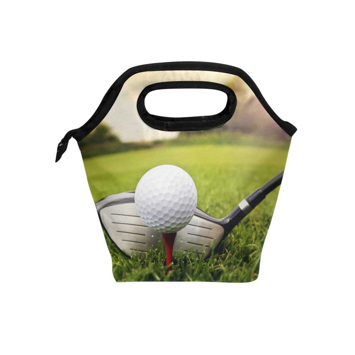 Lunch Bag Sport Golf Ball Club Insulated Reusable Lunch Box Portable Lunch Tote Bag Meal Bag Ice Pack for Boys Girls Adult Women