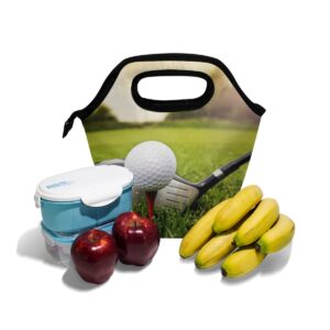 Lunch Bag Sport Golf Ball Club Insulated Reusable Lunch Box Portable Lunch Tote Bag Meal Bag Ice Pack for Boys Girls Adult Women