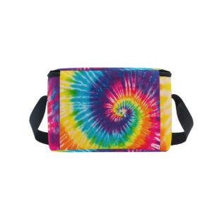 Use4 Swirl Tie Dye Colorful Insulated Lunch Bag Tote Bag Cooler Lunchbox for Picnic School Women Men Kids