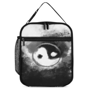 minbhebyud abstract yin yang lunch bag for men women adults, insulated lunch bags for office work, reusable portable lunch bag