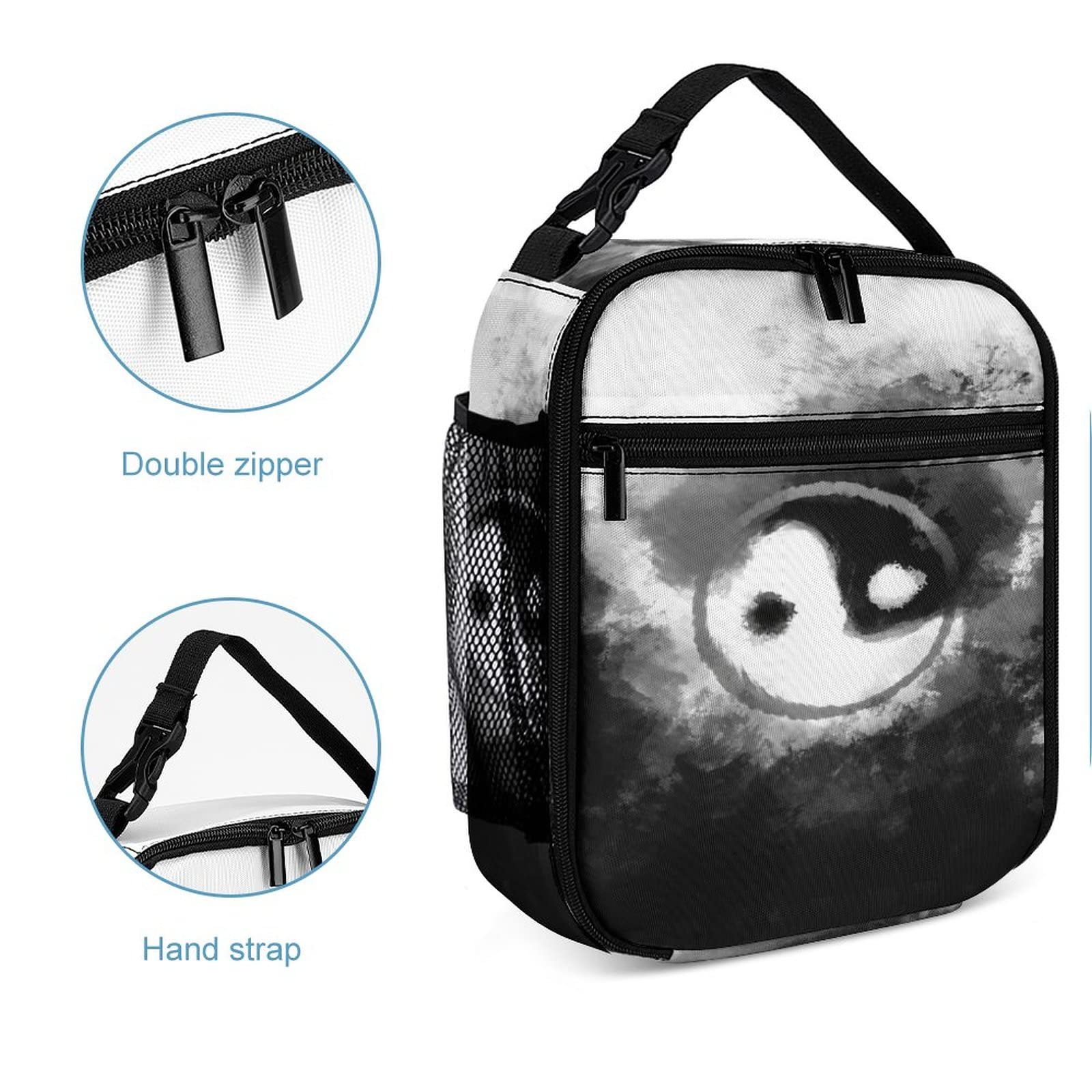 MINBHEBYUD Abstract Yin Yang Lunch Bag for Men Women Adults, Insulated Lunch Bags for Office Work, Reusable Portable Lunch Bag