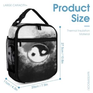 MINBHEBYUD Abstract Yin Yang Lunch Bag for Men Women Adults, Insulated Lunch Bags for Office Work, Reusable Portable Lunch Bag