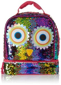 upd owl dual compartment lunch bag 9 x 7.5 x 5, multicolor