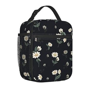lizinna rportable lunch bag for women/men insulated,floral with ditsy flowers,insulatedreusable lunch box for office work school picnic beach,leakproof cooler tote bag