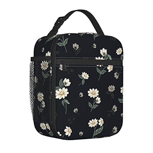 Lizinna Rportable Lunch Bag For Women/Men Insulated,Floral With Ditsy Flowers,Insulatedreusable Lunch Box For Office Work School Picnic Beach,Leakproof Cooler Tote Bag