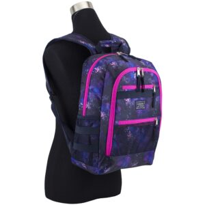 Eastsport Compact 3-Piece Combo Backpack with Lunch Box and Snack/Pencil Pouch - Purple/Pink Constellation