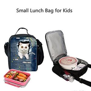 Dellukee School Lunch Bag For Kids Soft Boys Girls Adjustable Shoulder Strap Durable Handbag Tote Bag Reusable Insulated Lunch Box With Zipper Starry Sky Wolf Print