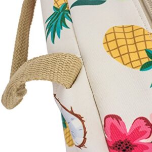 Leaper Reusable Pineapple Lunch Bag Insulated Lunch Tote Bag Lunch Box Beige