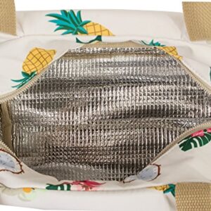 Leaper Reusable Pineapple Lunch Bag Insulated Lunch Tote Bag Lunch Box Beige