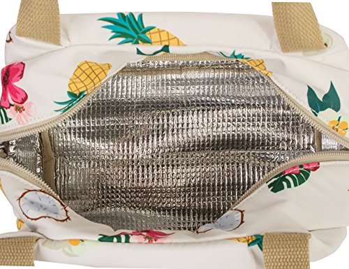 Leaper Reusable Pineapple Lunch Bag Insulated Lunch Tote Bag Lunch Box Beige