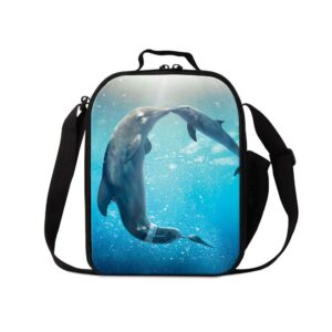 dispalang dolphin lunch bags for children cute animal shark print small insulated cooler bags for girls kids lunch box bags