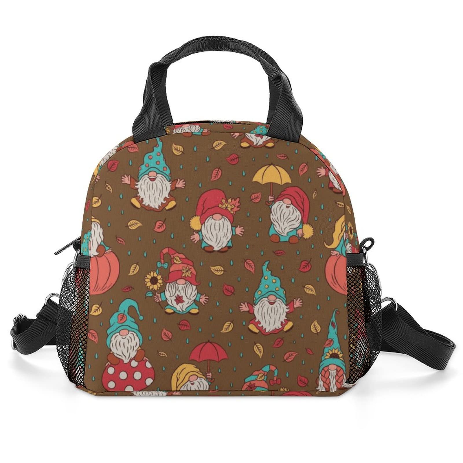 Cute Gnomes Lunch Bag for Women Men, Portable Insulated Lunch Box, Lunch Tote Bag for Work Outdoor