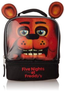 five nights at freddy's b18fi38775tu drop bottom lunch bag, 5", multicolor