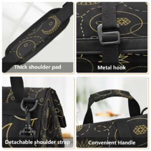 ALAZA Sun Moon Stars Space Lunch Bag Women Insulated Cooler for Men Kids Roll Top Leak Proof Tote Cooling Purse