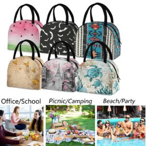 ZzWwR Trendy Girl with Sugar Skull Makeup Lunch Tote Bag with Front Pocket Reusable Insulated Thermal Zipper Closure Cooler Container Bag for School Work Picnic Travel Fishing Beach