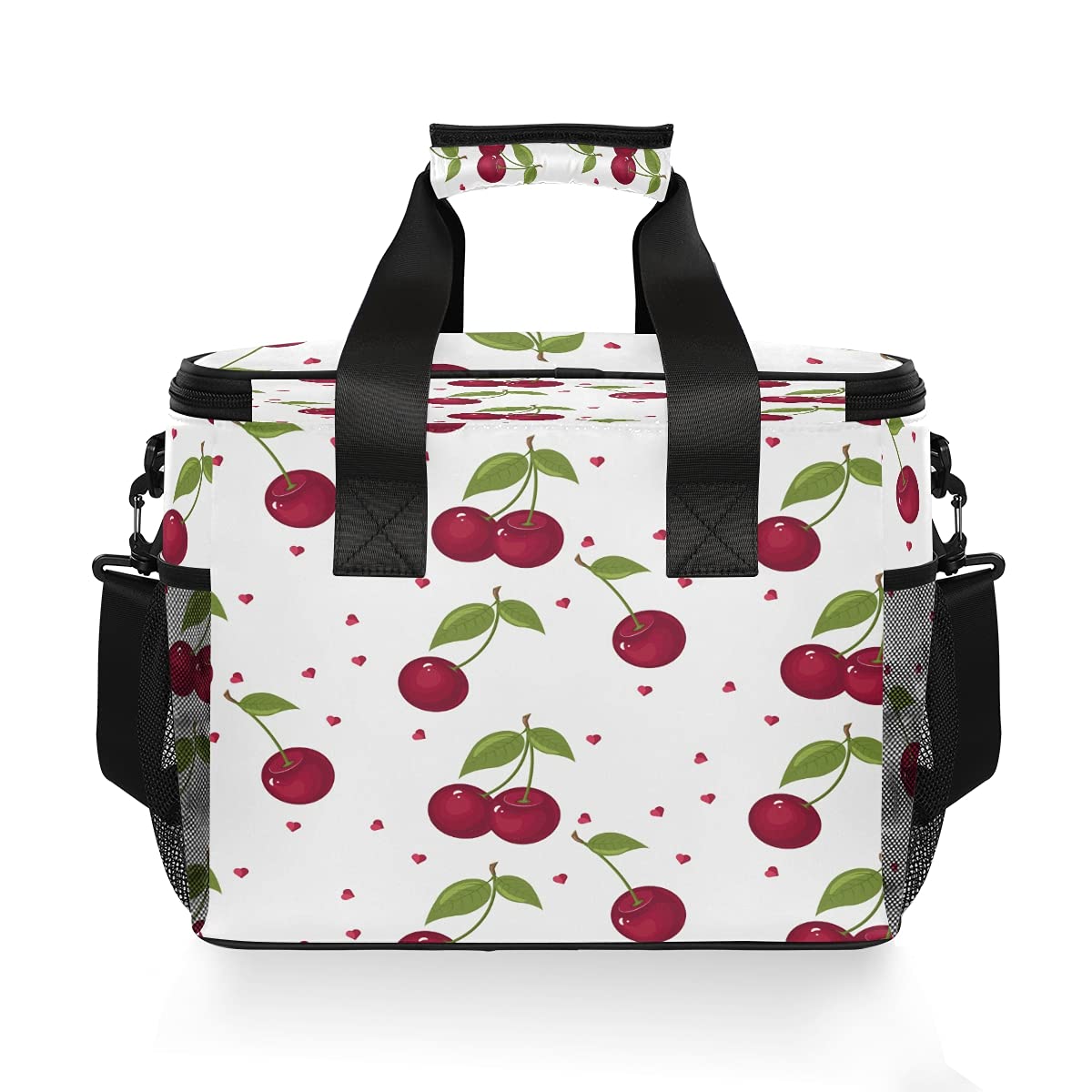 HMZXZ Large Cooler Lunch Bag Cute Cherry Pattern 24-Can (15L) Insulated Lunch Box Soft Leakproof Cooler Cooling Tote Bag for Adult Men Women Camping, Picnic, BBQ