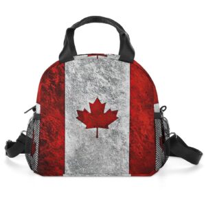 lunch box women boys girls canada flag lunch bag insulated thermos tote with water bottle holder & removable shoulder strap for back to school travel work