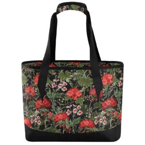 alaza wildflowers trendy floral cooler bag insulated lunch bag for women men, reusable leakproof cooler tote shoulder bag for picnic camping work office beach