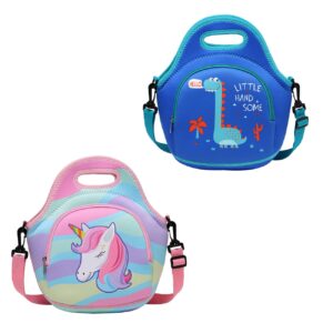 chasechic unicorn lunch bag and dinosaur lunch bag