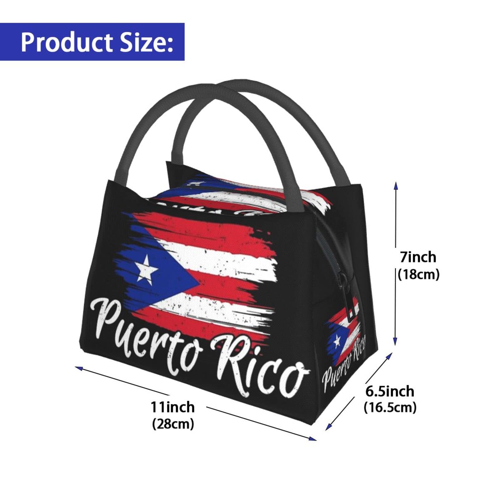 ASYG Puerto Rico Lunch Box Picnic Bags Puerto Tote Insulated Portable Puerto Decor Container Meal Bag