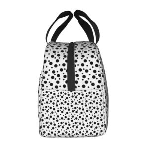 UYEUGV Black Polka Dot Lunch Bag for Women Teen Boys Girls Aesthetic Small Insulated Lunch Box Kids Thermal Cooler Bag Work School